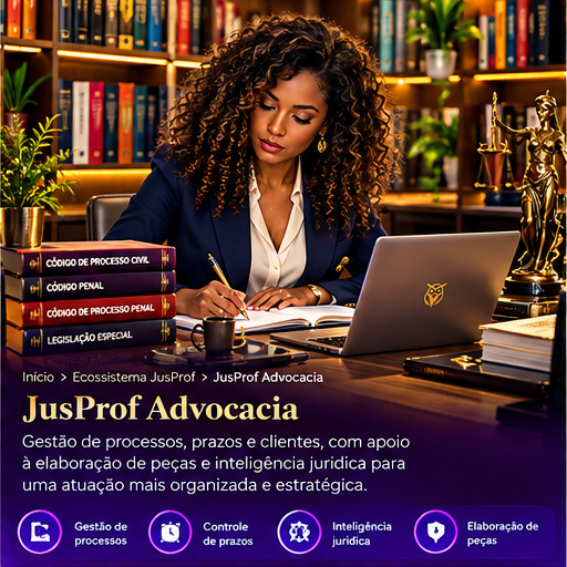 Ilustração da plataforma JusProf Advocacia