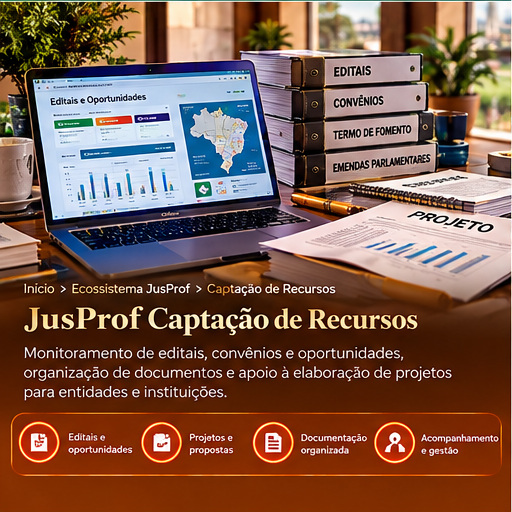 Ilustração da plataforma JusProf Captação de Recursos